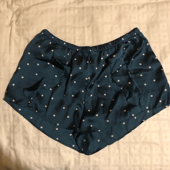 Cute silky shorts. Blue with white polka dots - Picture 1 of 3